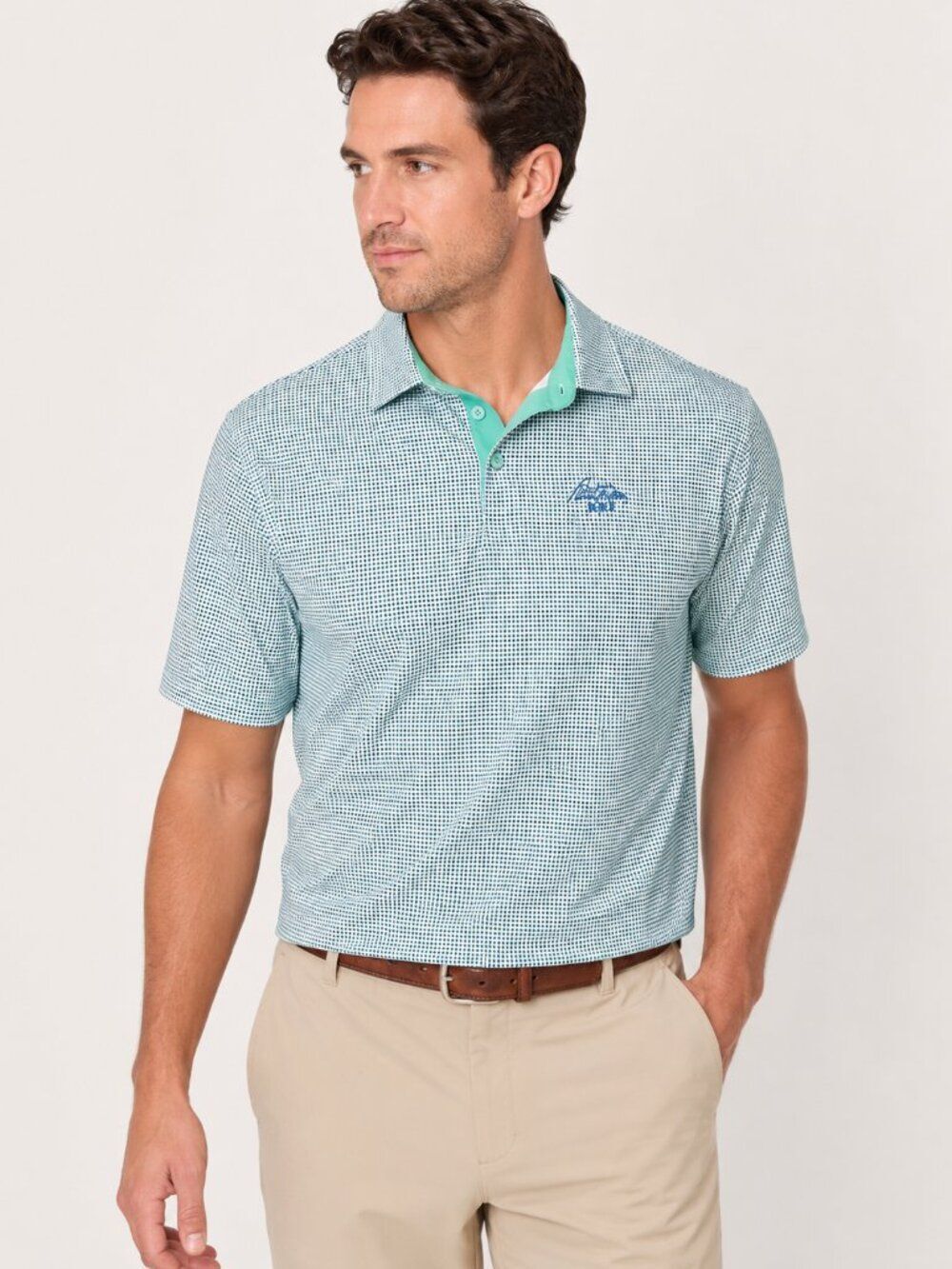 Byron Nelson Golf Polo Shirt Medium Green Performance Country Club Polo
